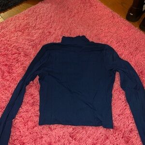 Wilfred Deep Blue Ribbed Turtleneck